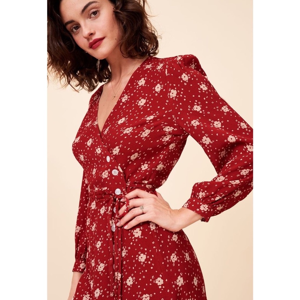 ROUJE Paris Gabinette Long Sleeve Wrap Mini Dress - Picture 3 of 11